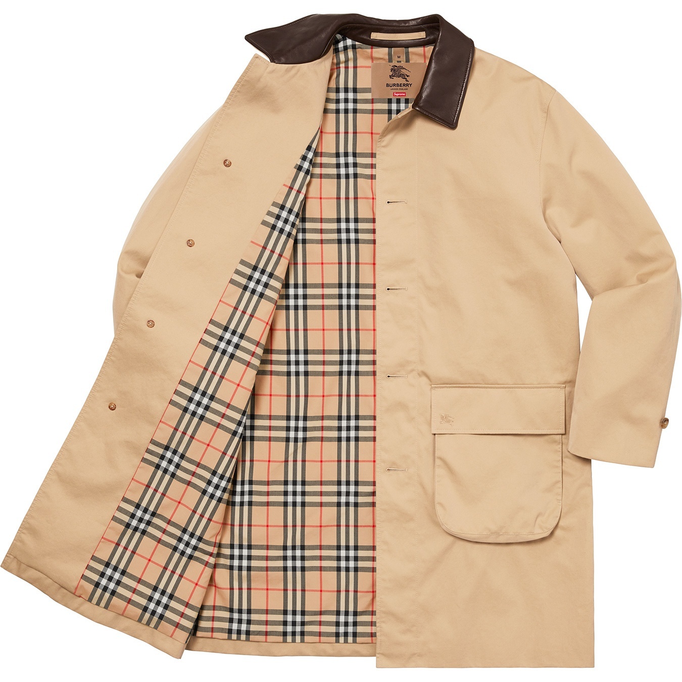 Supreme®/Burberry® Leather Collar Trench view 4